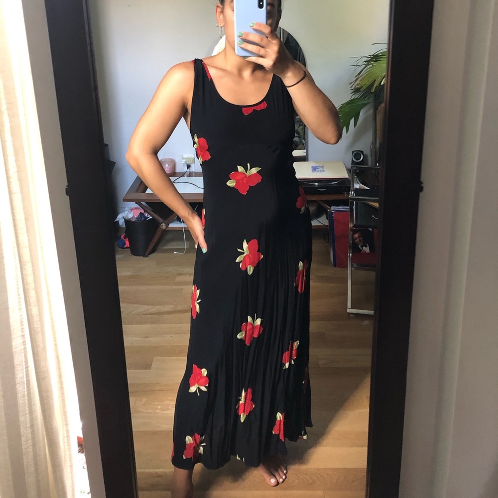Vintage floral bias cut dress small